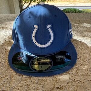 New Era Indianapolis Colts NFL Hat Size 7 Fitted Cap‎ Blue